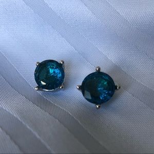 Teal stud earrings